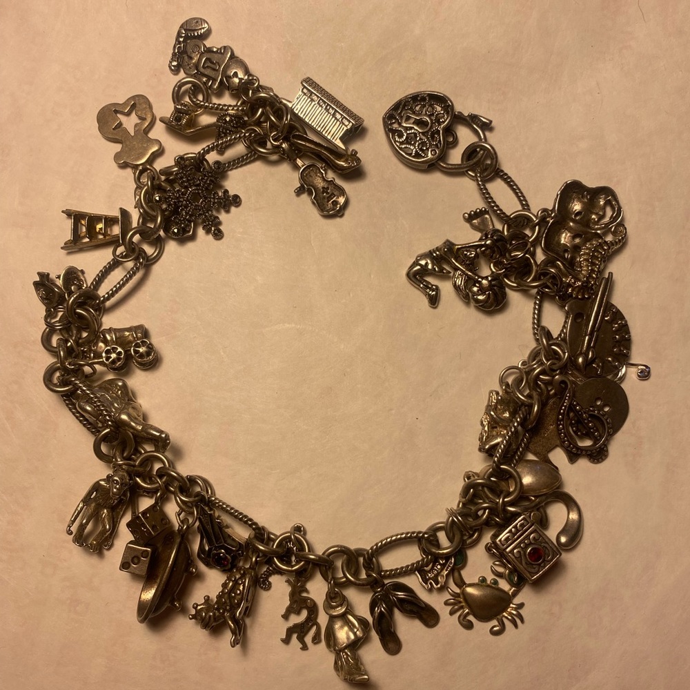 Vintage Charm Choker with 49 Unique Charms